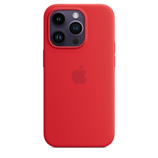 حافظة iPhone 14 Plus من السيليكون بتقنية MagSafe - لون أحمر