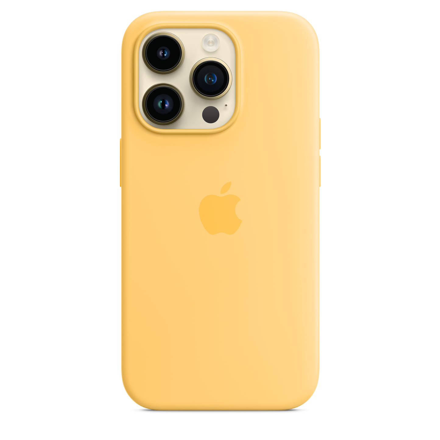 حافظة iPhone 14 Pro من السيليكون بتقنية MagSafe- لون اصفر داكن