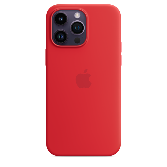 حافظة iPhone 14 Pro Max من السيليكون بتقنية MagSafe - لون أحمر