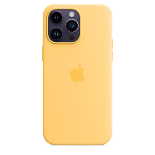 حافظة iPhone 14 Pro Max من السيليكون بتقنية MagSafe - اصفر داكن