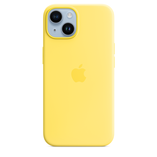حافظة iPhone 14 من السيليكون بتقنية MagSafe - لون اصفر​​​​​​