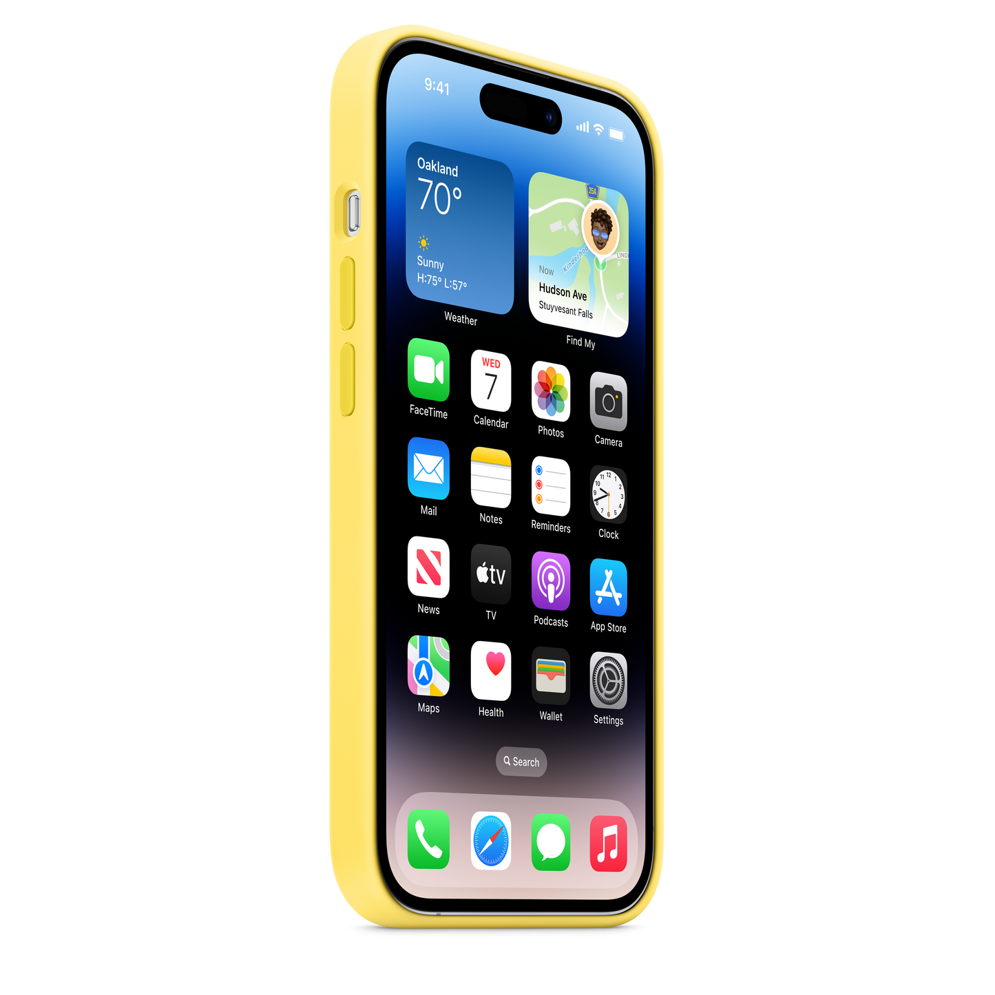 حافظة iPhone 14 Pro من السيليكون بتقنية MagSafe  - اصفر كناري​​​​​​