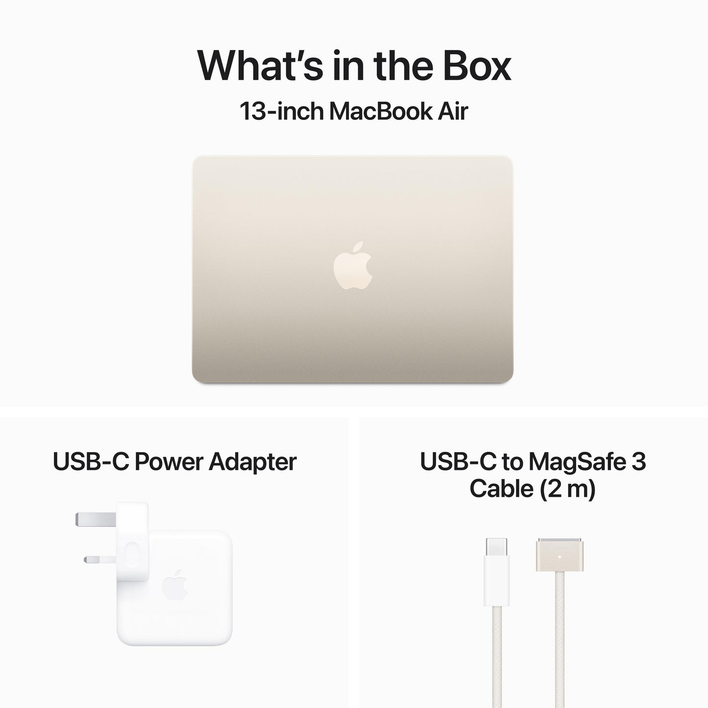13-inch MacBook Air: Apple M3 chip with 8‑core CPU and 8‑core GPU, 256GB SSD - Starlight