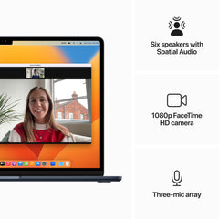 MacBook Air مقاس 15 انش: شريحة Apple M2 مع وحدة المعالجة المركزية 8 نوى ووحدة معالجة الرسومات 10 نوى، 512 جيجابايت SSD - رمادي