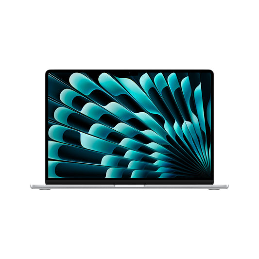 MacBook Air مقاس 15 انش: شريحة Apple M3، مع وحدة معالجة مركزية 8 نوى و 10 وحدات معالجة رسومات، 256 جيجابايت SSD -فضي