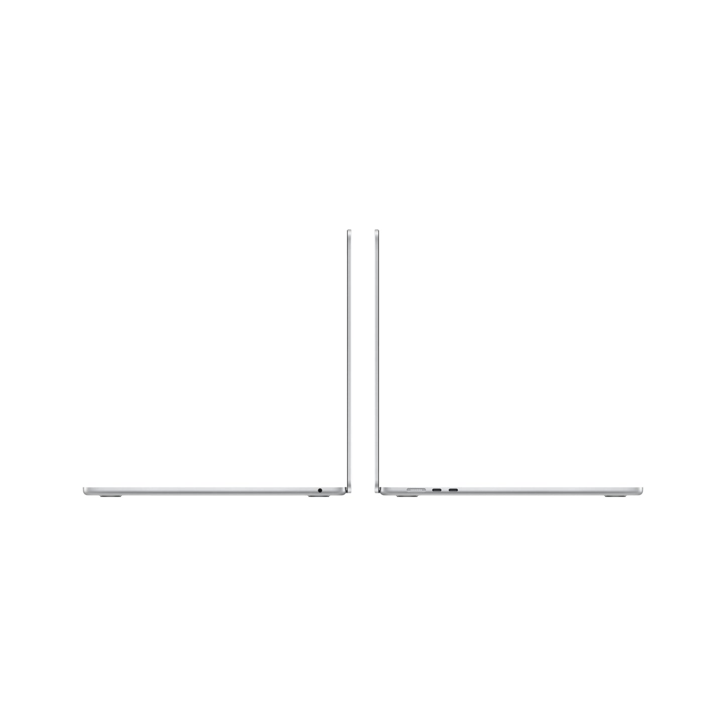 MacBook Air مقاس 15 انش: شريحة Apple M3، مع وحدة معالجة مركزية 8 نوى و 10 وحدات معالجة رسومات، 256 جيجابايت SSD -فضي