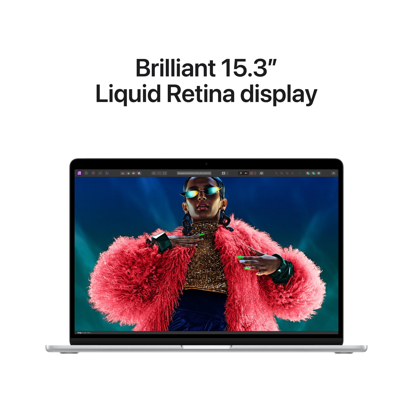 MacBook Air مقاس 15 انش: شريحة Apple M3، مع وحدة معالجة مركزية 8 نوى و 10 وحدات معالجة رسومات، 256 جيجابايت SSD -فضي