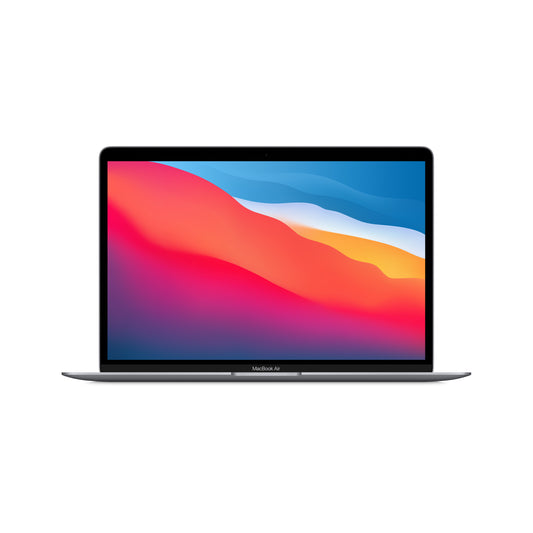 لابتوب MacBook Air 2020 من Apple: شريحة Apple M1 وشاشة Retina 13 انش، ذاكرة RAM 8GB، تخزين SSD 256GB، كيبورد باضاءة خلفية، خاصية Facetime وكاميرا HD وتاتش اي دي. يعمل مع iPhone وiPad؛ رمادي
