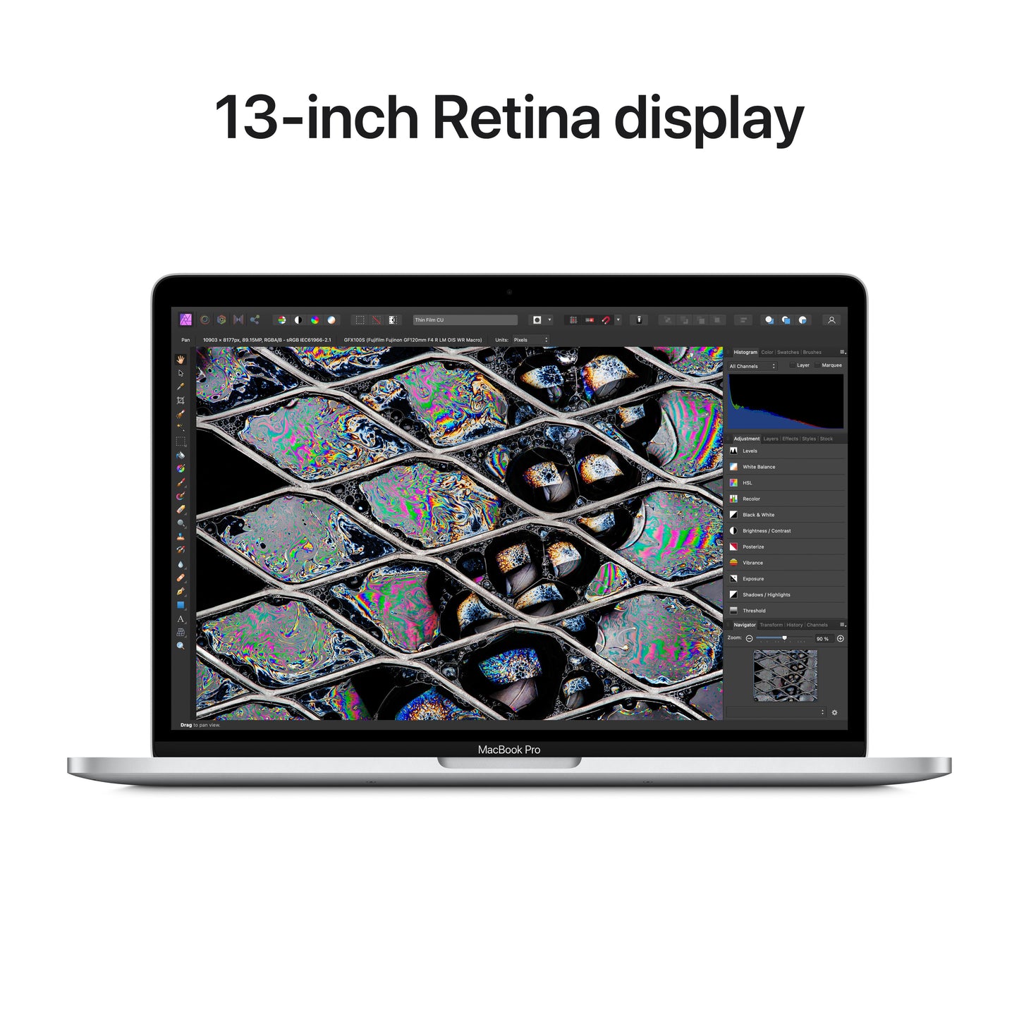 وحدة معالجة الرسومات MacBook Pro M2 10-core مقاس 13 انش، فضي 512 جيجابايت