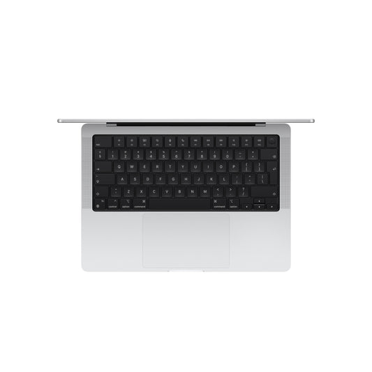 MacBook Pro مقاس 14 انش: شريحة Apple M4 Pro، مع وحدة معالجة مركزية 12 نوى و 16 وحدات معالجة رسومات، 512 جيجابايت SSD - فضي