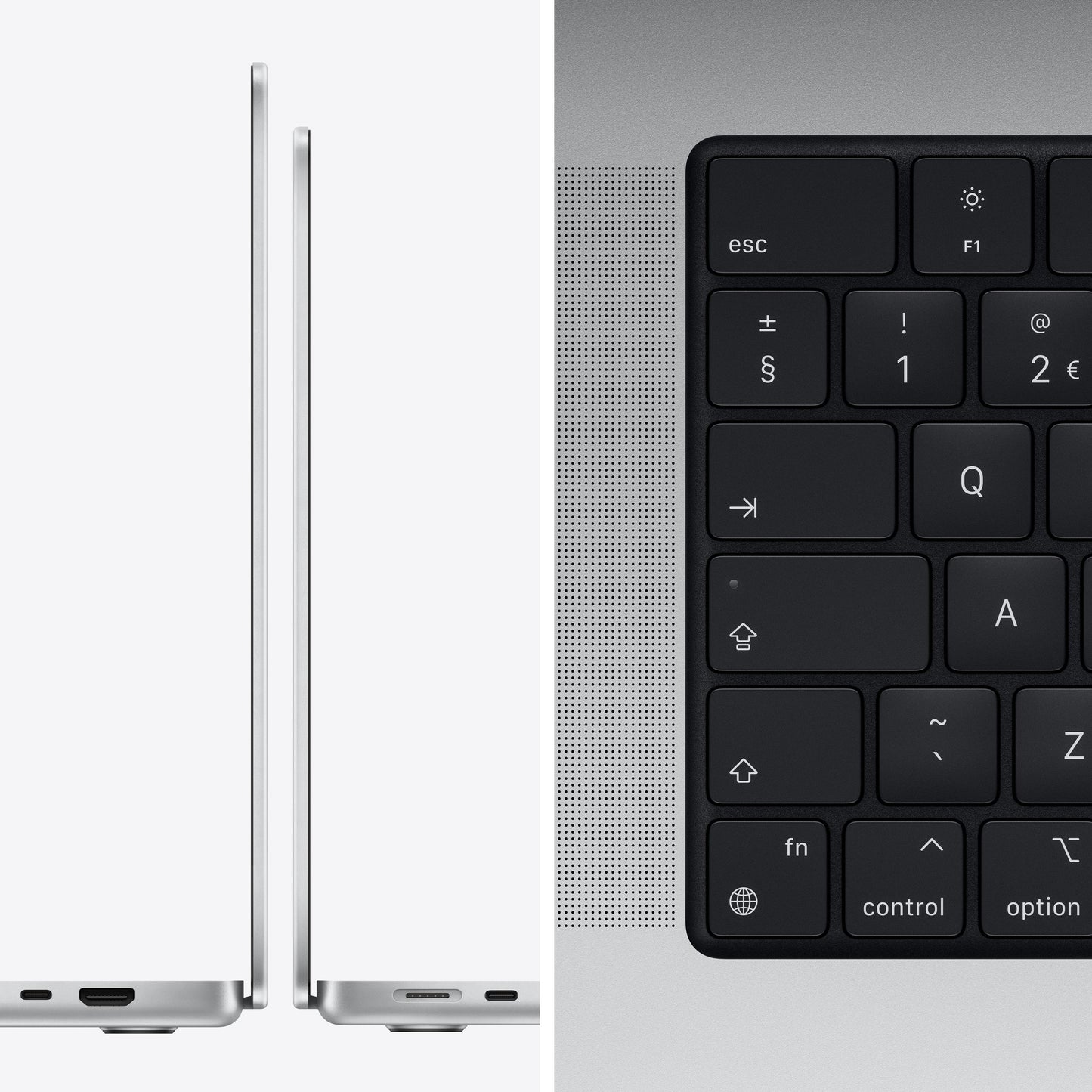 MacBook Pro مقاس 16 انش: شريحة Apple M1 Pro مع وحدة معالجة مركزية 10 نوى و 16 وحدة معالجة رسومات أساسية، 512 جيجابايت SSD - فضي