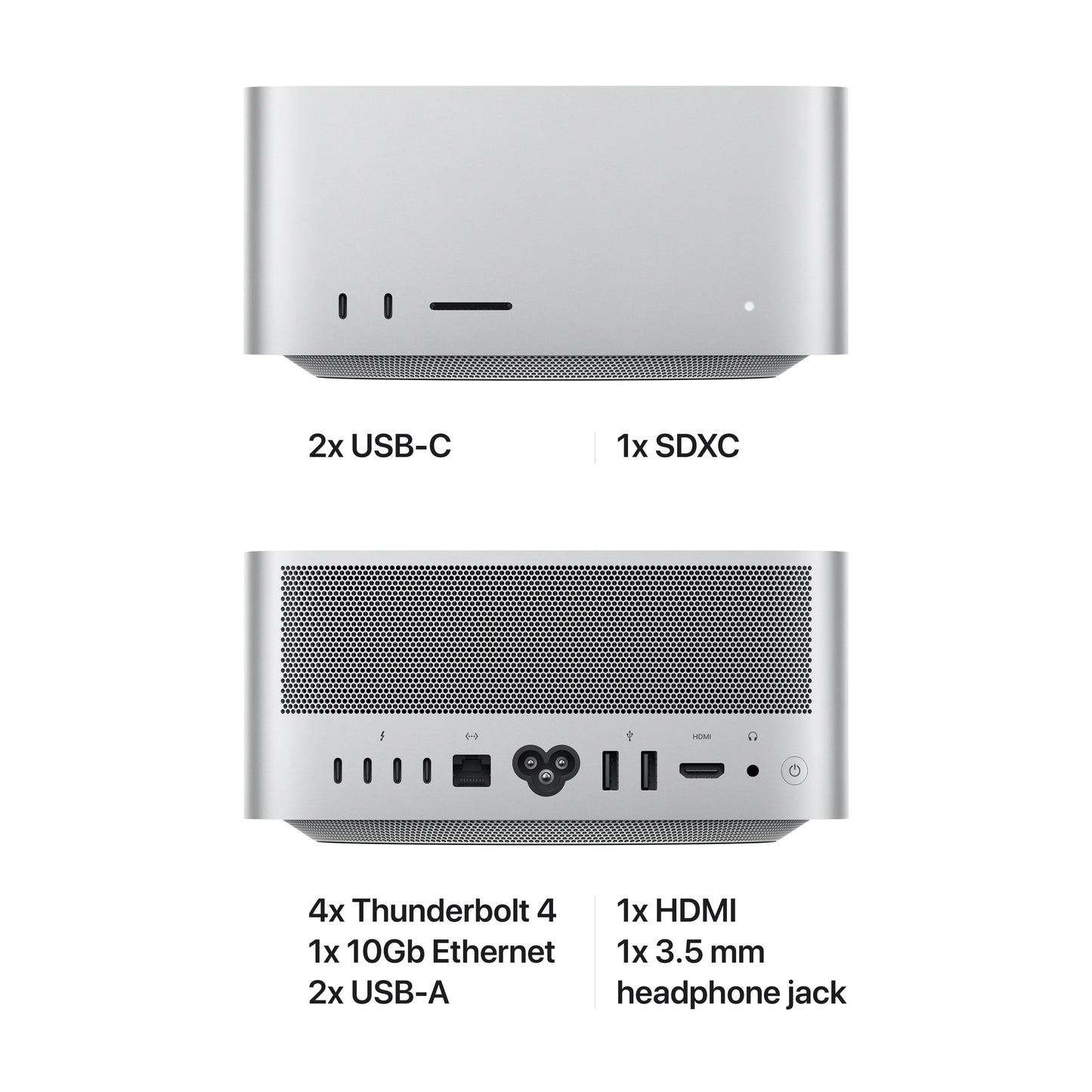 Mac Studio: شريحة Apple M1 Max مع وحدة معالجة مركزية 10 نوى و 24 وحدة معالجة رسومات، 512 جيجابايت SSD