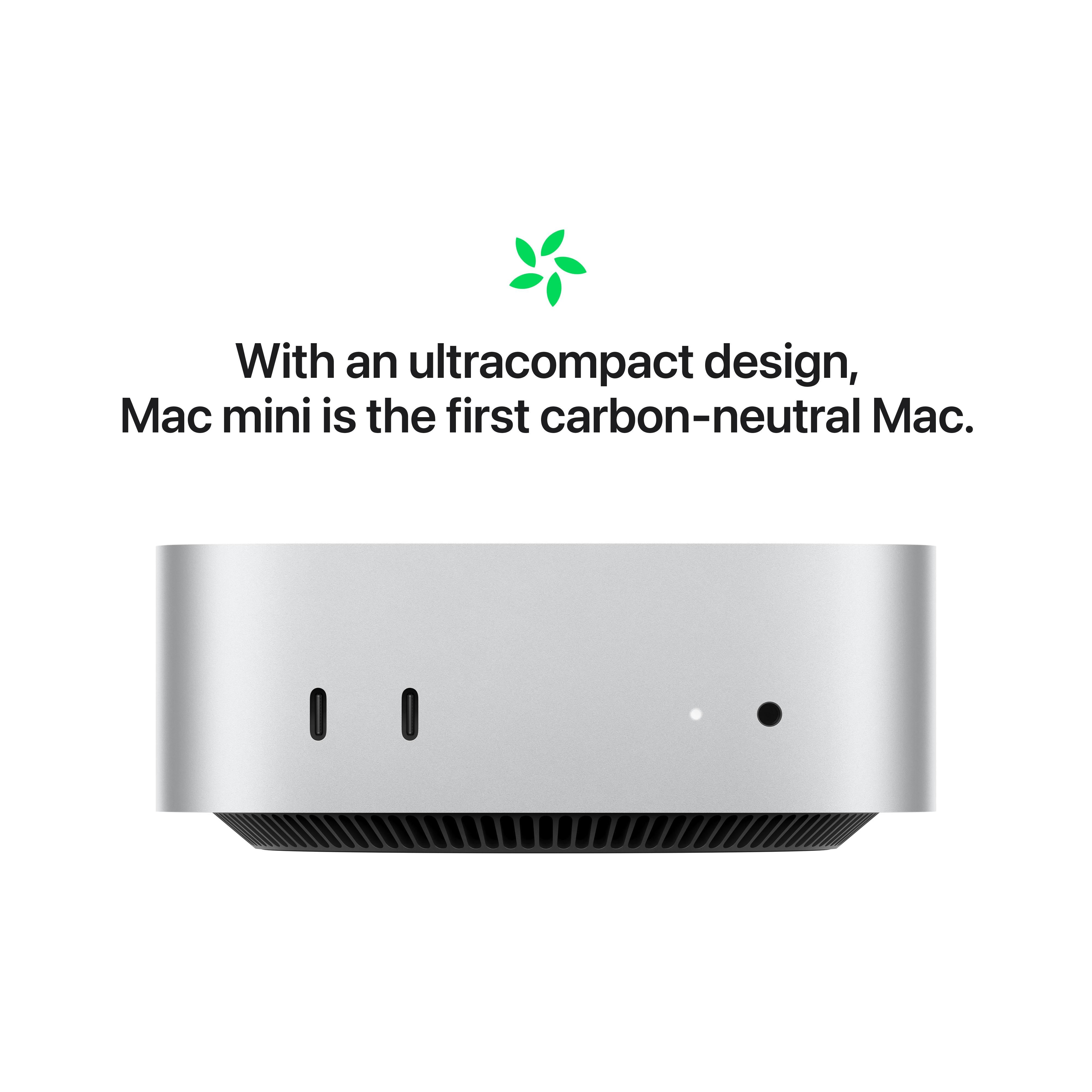 Mac mini: Apple M4 chip with 10-core CPU and 10-core GPU, 512GB