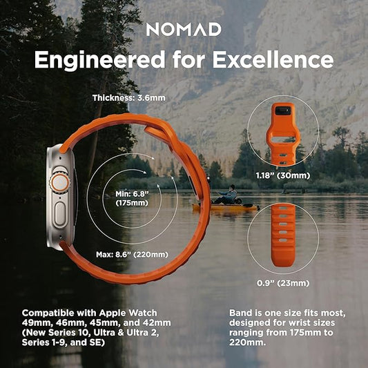 سوار نوماد الرياضي لساعة آبل الترا بمقاس 42/44/45/49 ملم، باللون البرتقالي