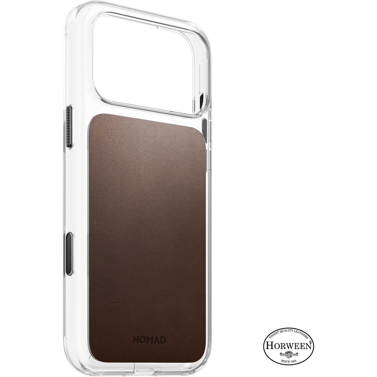 Nomad Clear Leather Case for iPhone 18 Pro Max - Rustic Brown