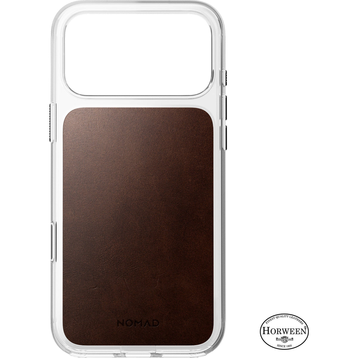 Nomad Clear Leather Case for iPhone 18 Pro Max - Rustic Brown