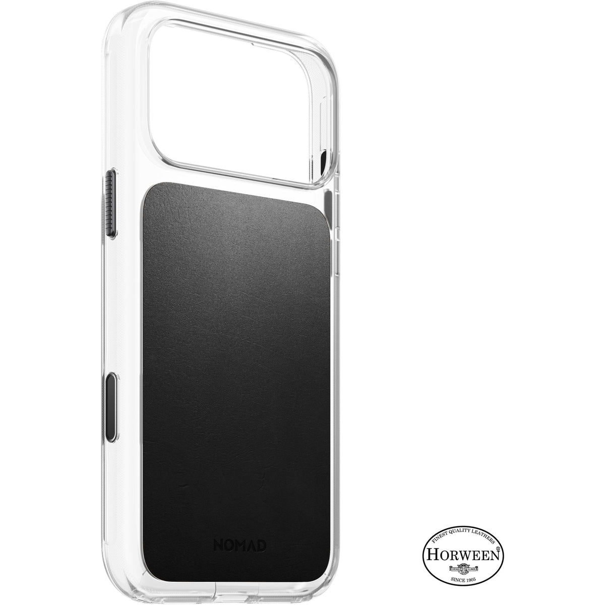Nomad Clear Leather Case for iPhone 18 Pro Max - Black Horween