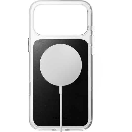 Nomad Clear Leather Case for iPhone 18 Pro Max - Black Horween