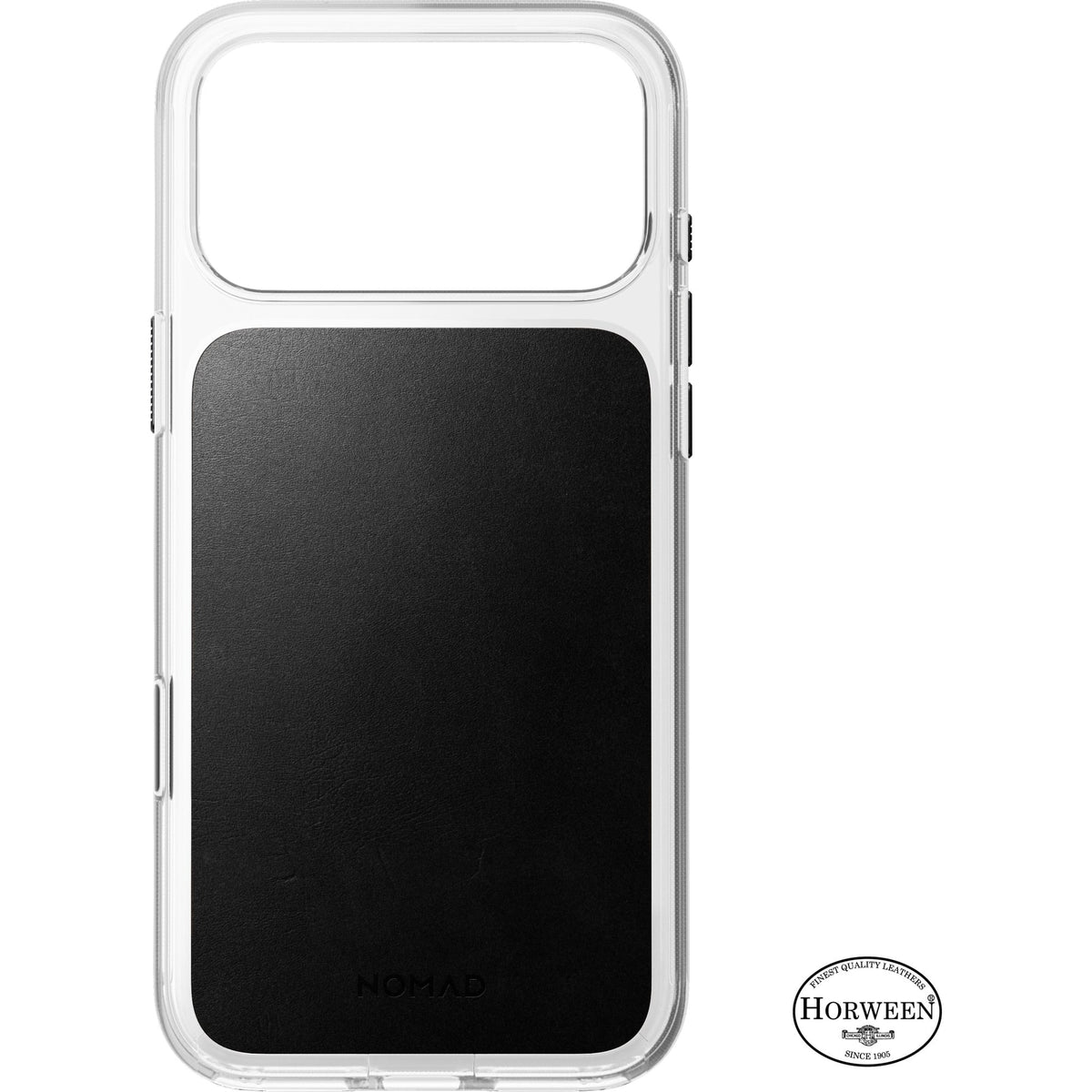 Nomad Clear Leather Case for iPhone 18 Pro Max - Black Horween