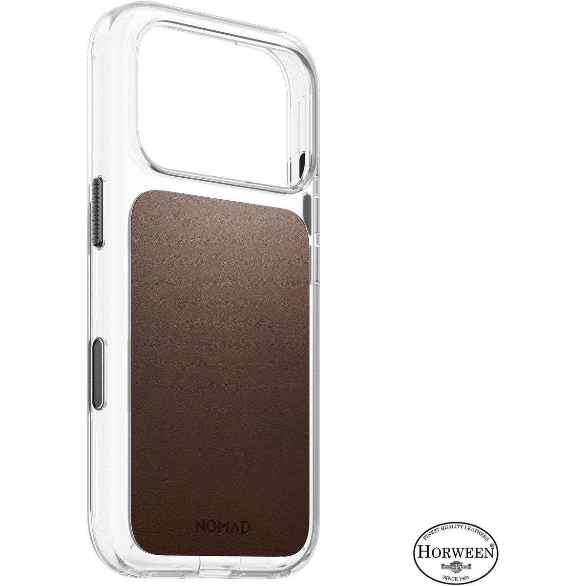 Nomad Clear Leather Case for iPhone 18 Pro - Rustic Brown