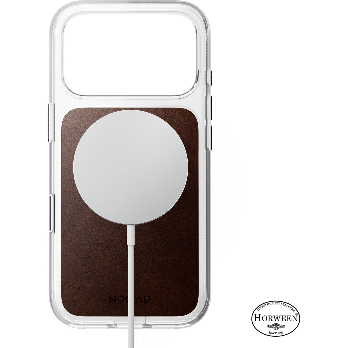 Nomad Clear Leather Case for iPhone 18 Pro - Rustic Brown