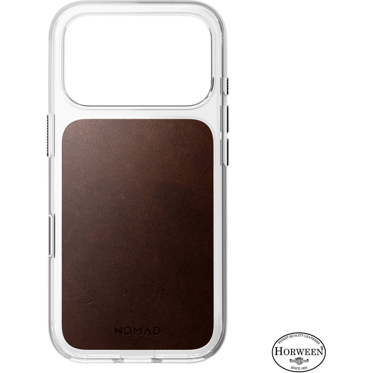 Nomad Clear Leather Case for iPhone 18 Pro - Rustic Brown