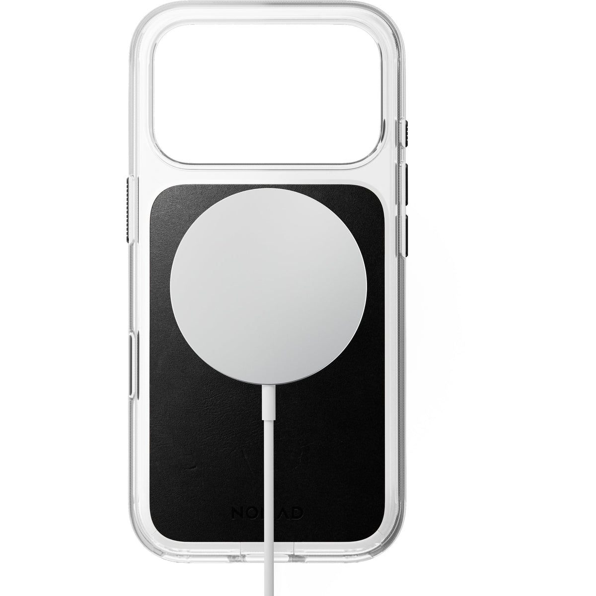 Nomad Clear Leather Case for iPhone 18 Pro - Black Horween