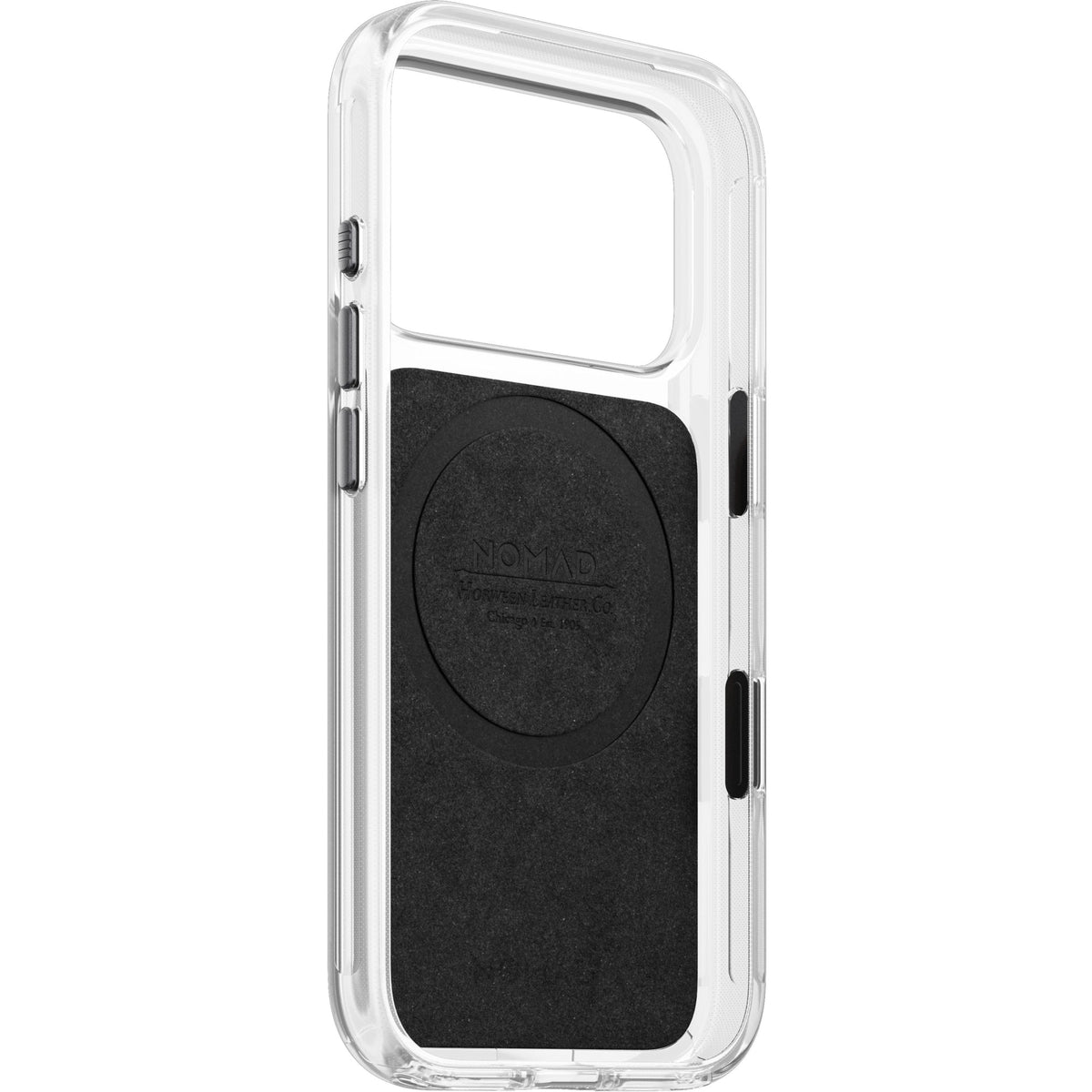 Nomad Clear Leather Case for iPhone 18 Pro - Black Horween