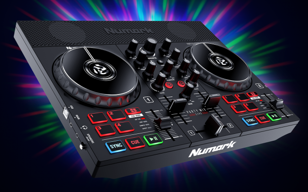 Party Mix Live DJ Controller with Built-In Light Show and Speakers