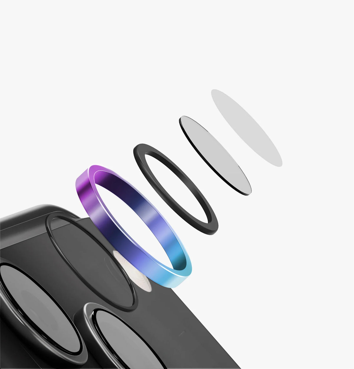 UNIQ Optix AluGuard Camera Lens Protector for iPhone 18 Pro / 18 Pro Max 6.3 / 6.9-inch - Iridescent