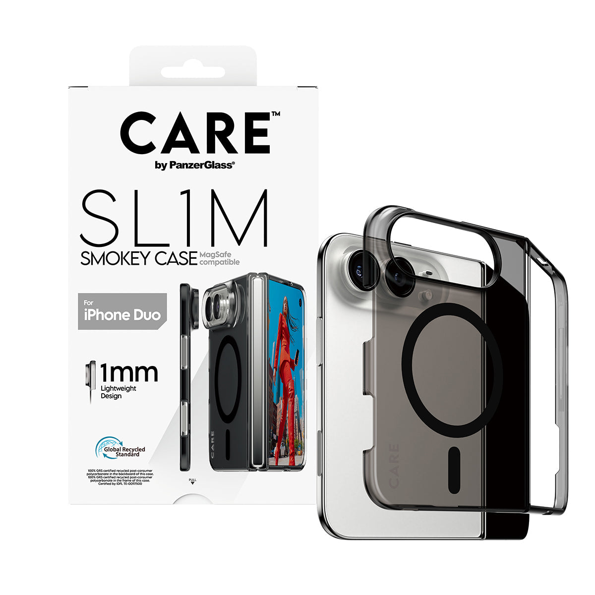 PanzerGlass Flagship Signature Slim PC/TPU Case for iPhone Duo - Smokey Black