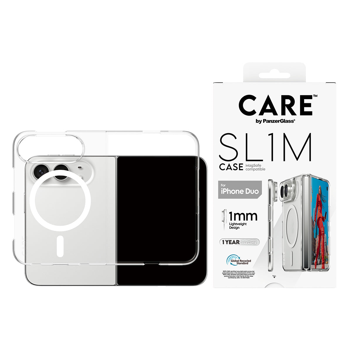 PanzerGlass Flagship Signature Slim PC/TPU Case for iPhone Duo - Transparent