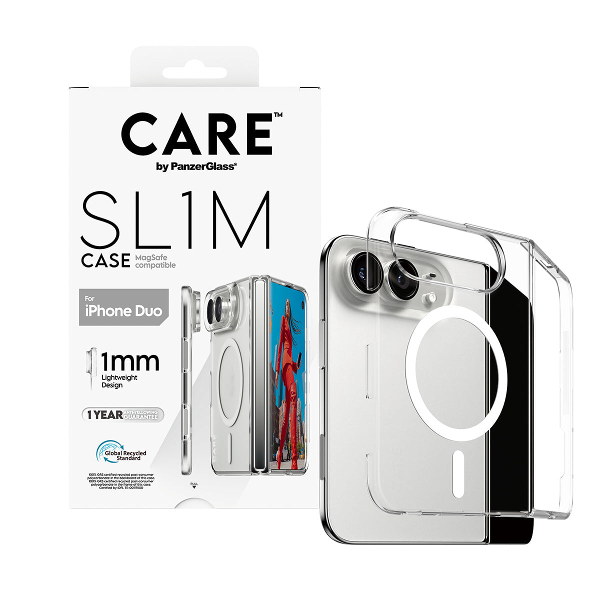 PanzerGlass Flagship Signature Slim PC/TPU Case for iPhone Duo - Transparent