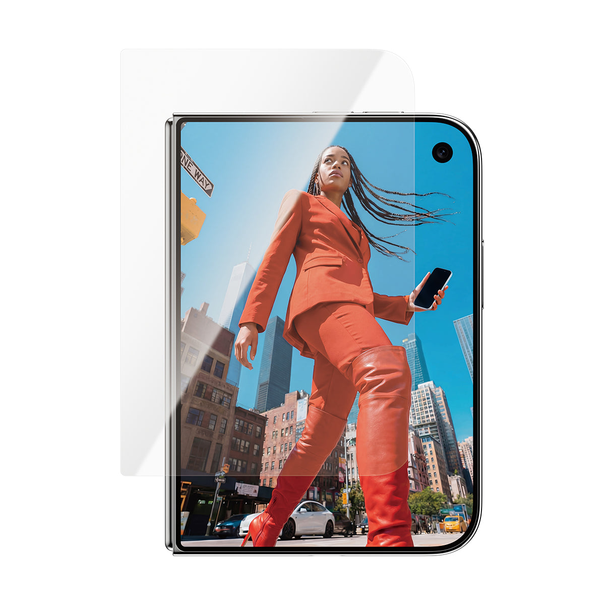 PanzerGlass Ultra-Wide Fit Sub-Screen Protector for iPhone Duo with FASTFIT IN-A-BOX - Clear
