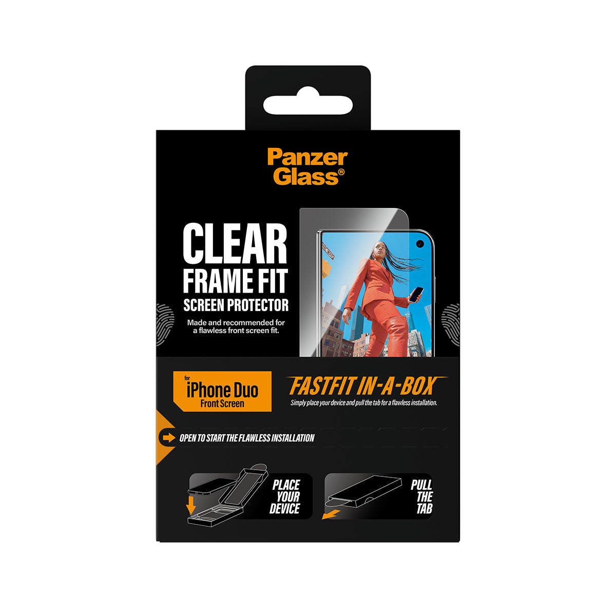 PanzerGlass Ultra-Wide Fit Sub-Screen Protector for iPhone Duo with FASTFIT IN-A-BOX - Clear