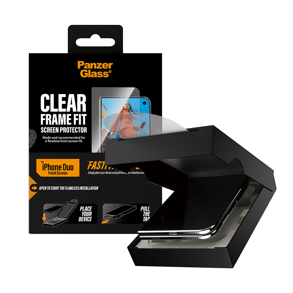 PanzerGlass Ultra-Wide Fit Sub-Screen Protector for iPhone Duo with FASTFIT IN-A-BOX - Clear