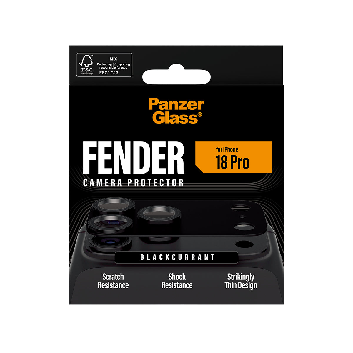 Panzerglass iPhone 18 Pro Camera Lens Protector Fender Black