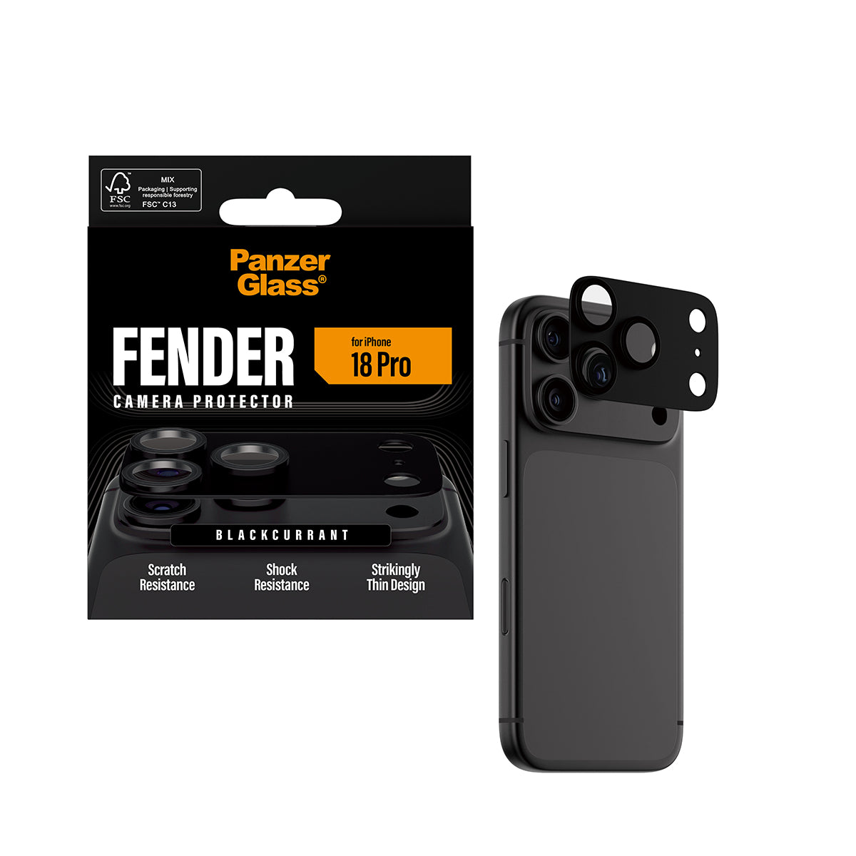 Panzerglass iPhone 18 Pro Camera Lens Protector Fender Black