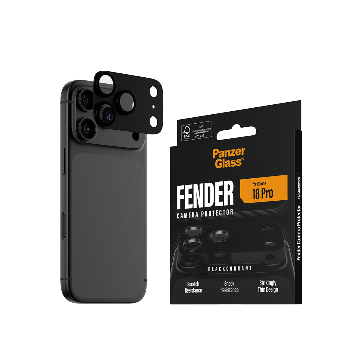 Panzerglass iPhone 18 Pro Camera Lens Protector Fender Black