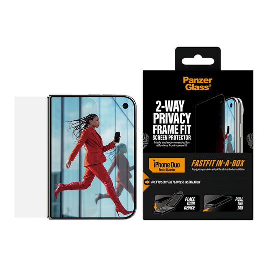 PanzerGlass Privacy Ultra-Wide Fit Sub-Screen Protector for iPhone Duo with FASTFIT IN-A-BOX