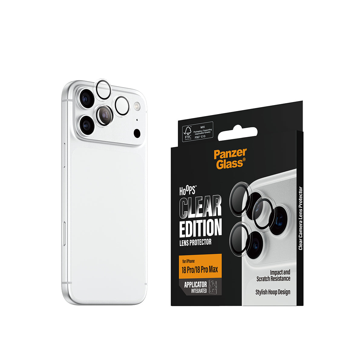 Panzerglass iPhone 18 Pro/Pro Max Camera Lens Protector Hoops Transparent