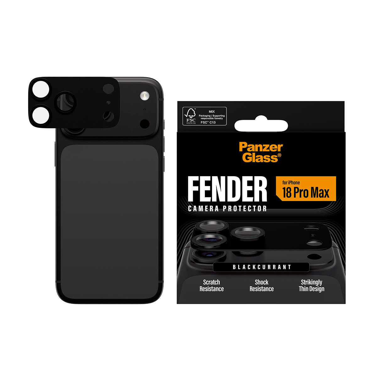 Panzerglass iPhone 18 Pro Max Camera Lens Protector Fender Black