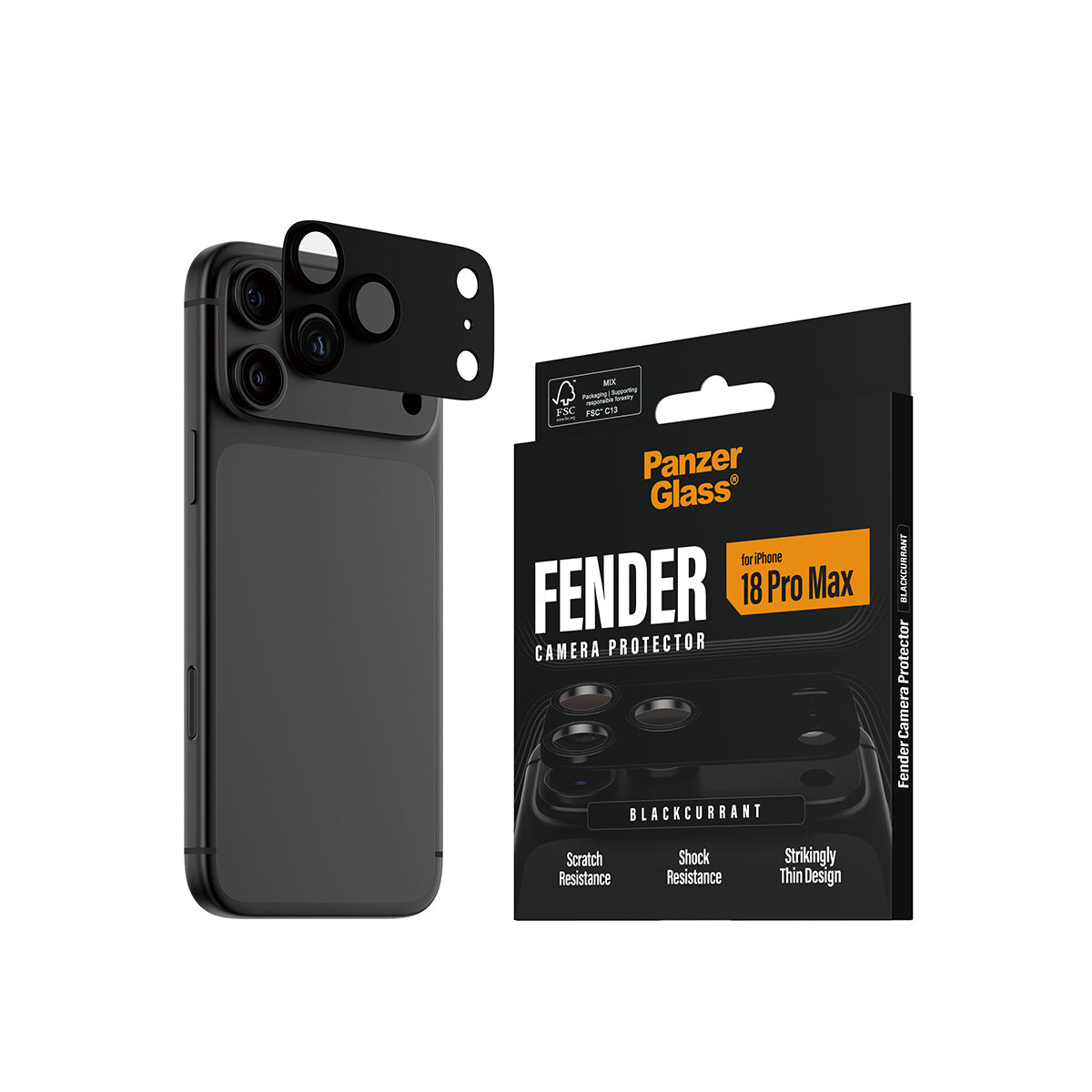 Panzerglass iPhone 18 Pro Max Camera Lens Protector Fender Black
