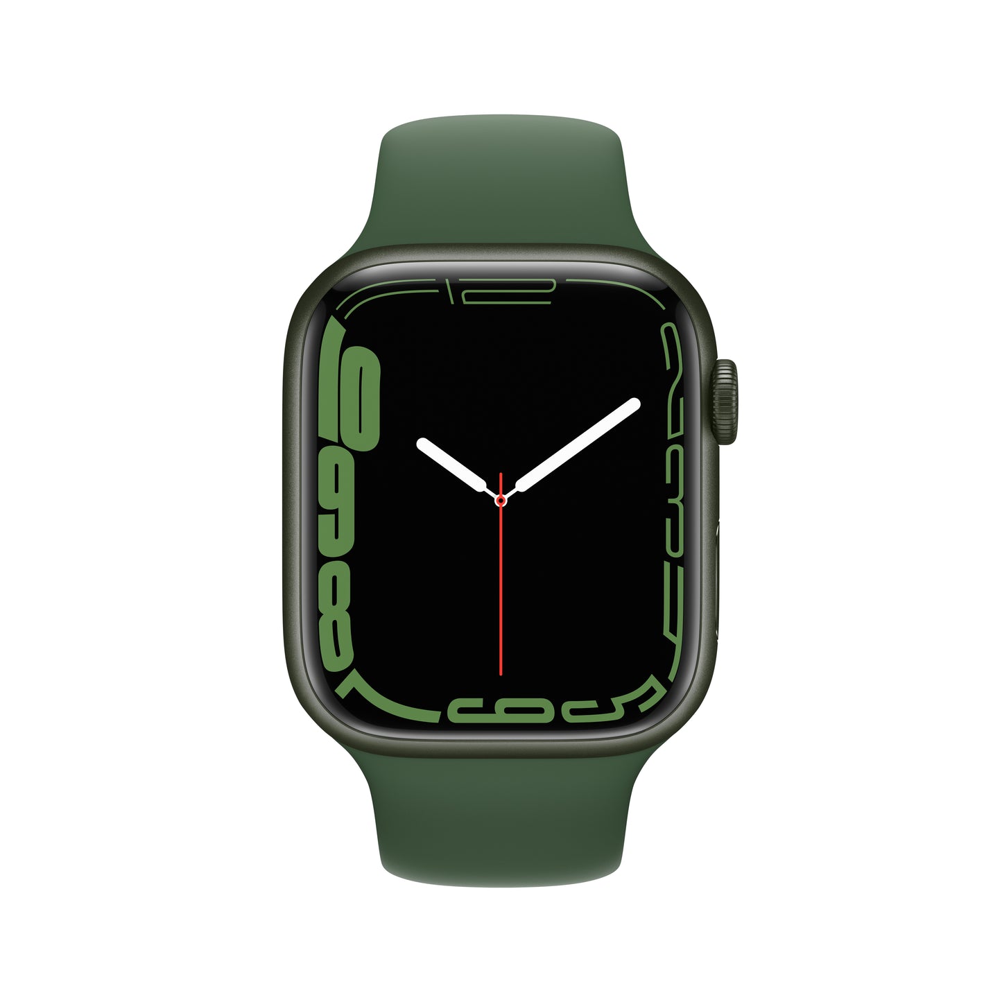 ساعة Apple Watch Series 7 GPS، 45 مم، إطار ألومنيوم أخضر مع Loop رياضي أخضر
