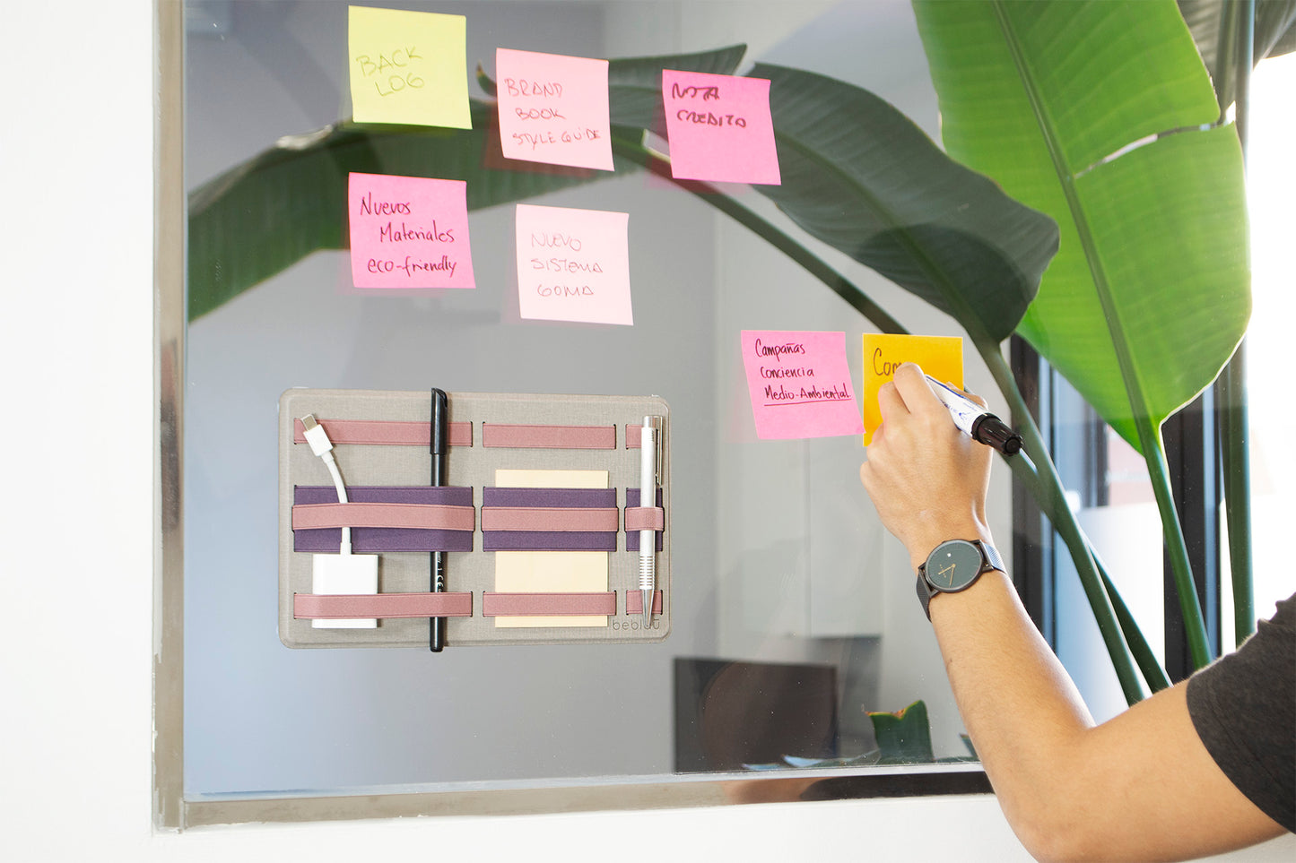 Beblau Shift Pro 3-in-1 Organizer Laptop, Wall & Backpack Tech Storage, Pink