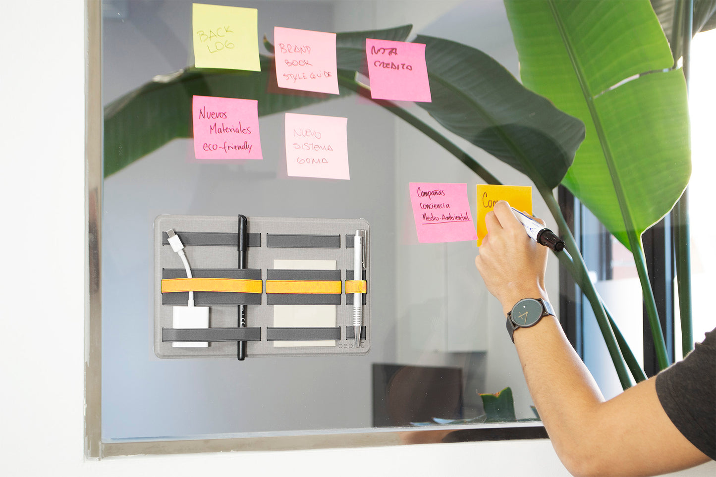 Beblau Shift Pro 3-in-1 Organizer Laptop, Wall & Backpack Tech Storage, Yellow