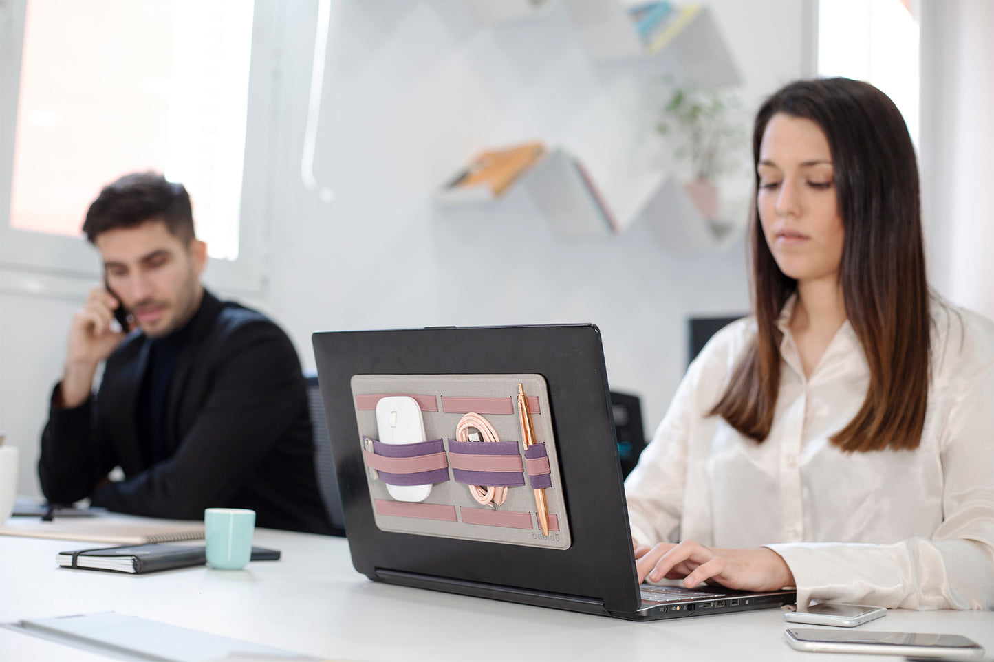 Beblau Shift Pro 3-in-1 Organizer Laptop, Wall & Backpack Tech Storage, Pink