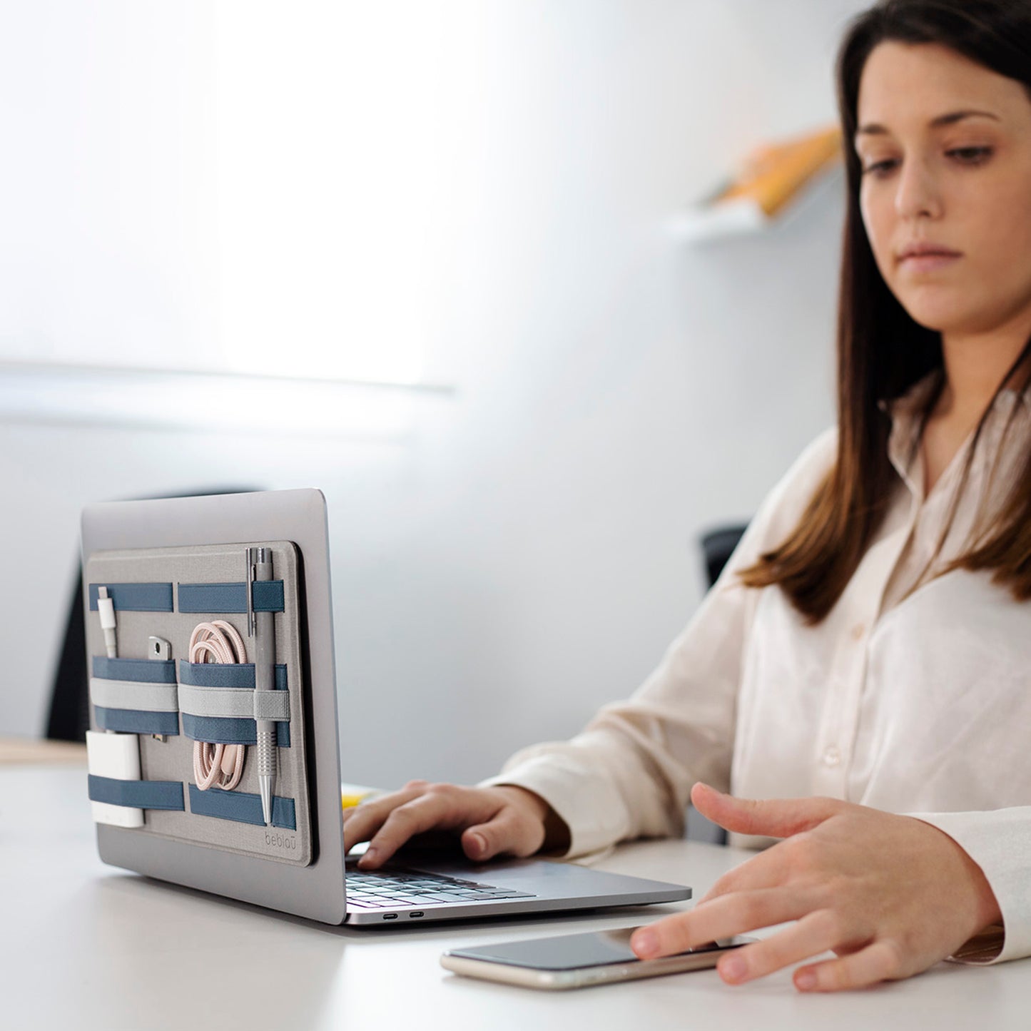 Beblau Shift Pro 3-in-1 Organizer Laptop, Wall & Backpack Tech Storage, Blue