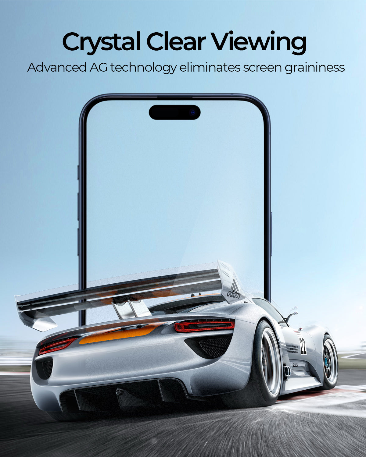 AUKEY Super Clear Gaming Matte Screen Protector iPhone 15 Pro Transparent