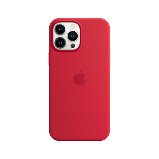 حافظة iPhone 13 pro Max من السيليكون بتقنية ‏MagSafe‏  أحمر